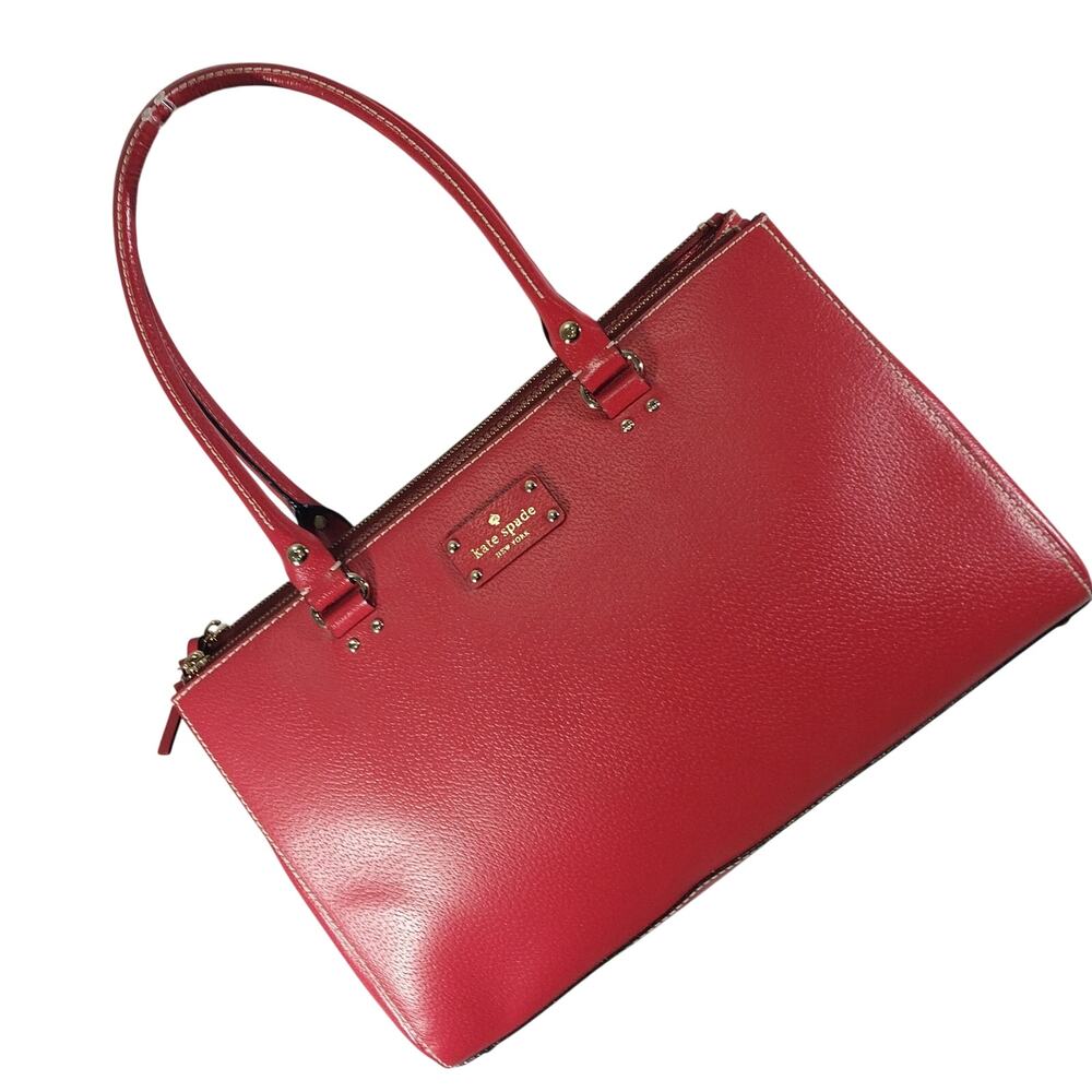 Red Leather Tote Bag - Picture 13 of 13
